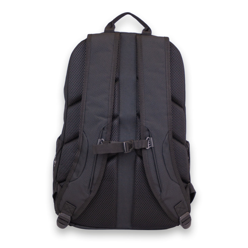 Black Everyday Laptop Backpack. Back view.