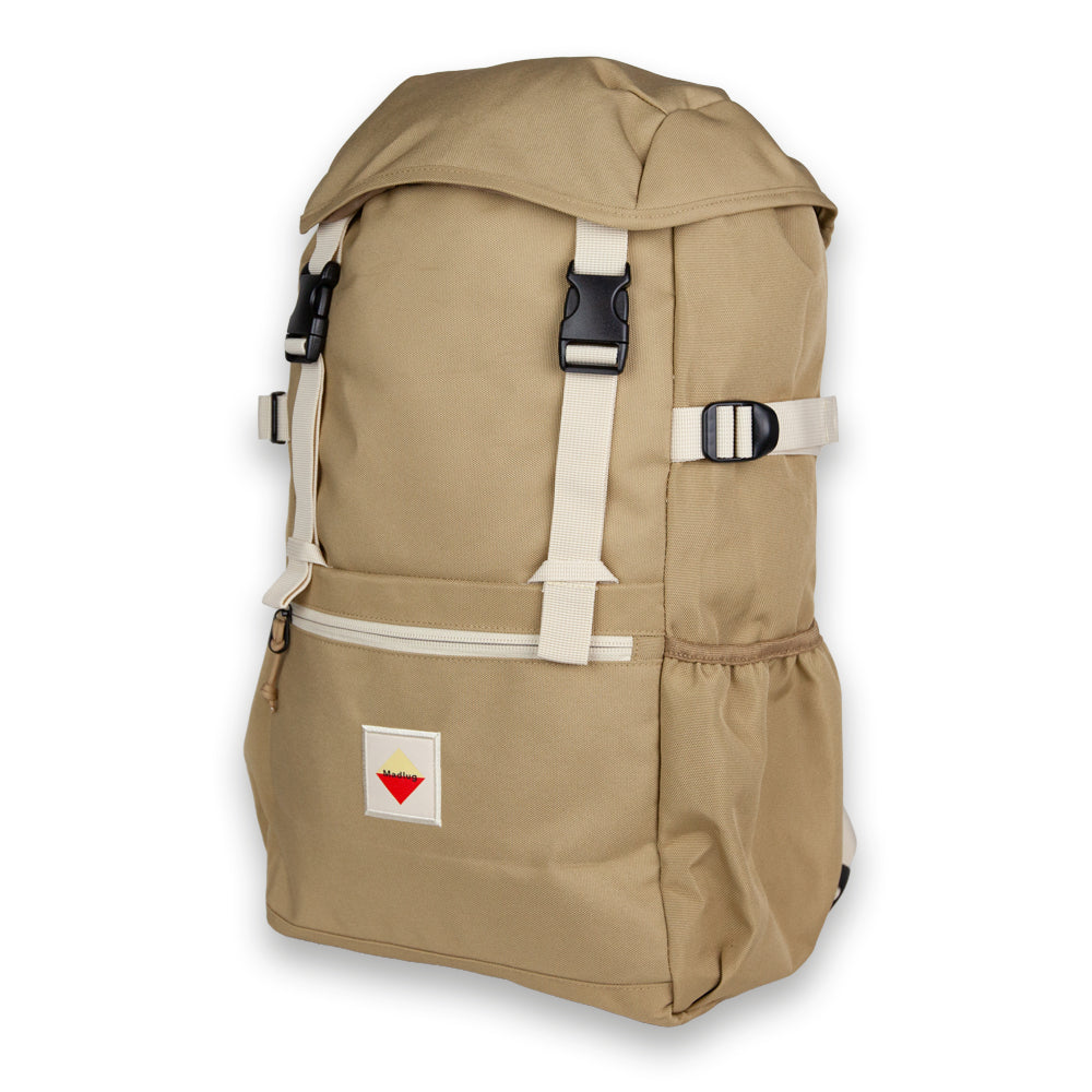 Sandstone Outbound Backpack. Three-quarter view.