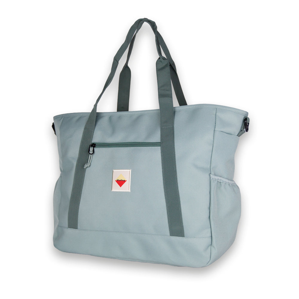 Mist Green Outbound Tote. Three-quarter view.