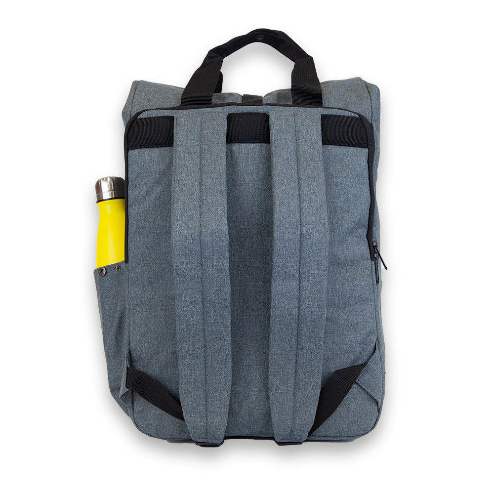 Grey Laptop Roll-Top. Back view.
