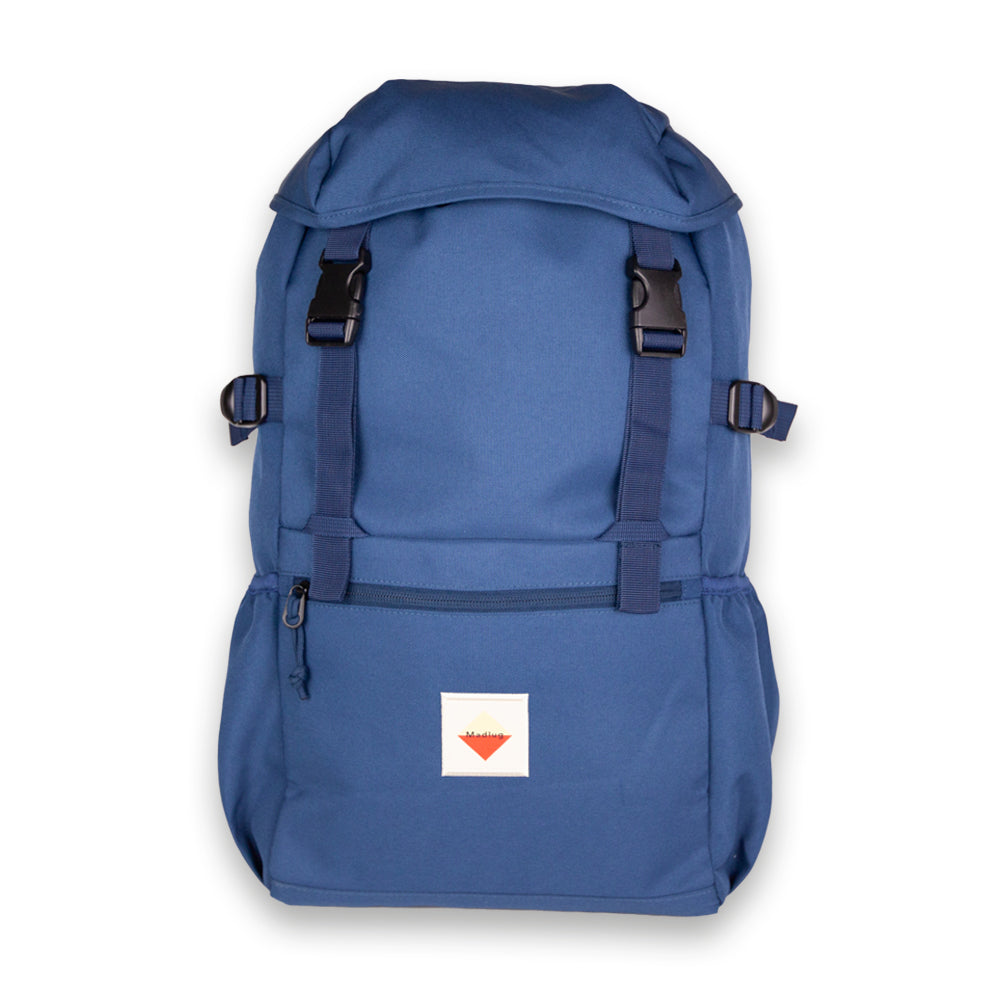 Midnight Blue Outbound Backpack. Front view.