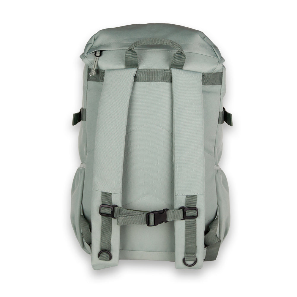 Mist Green Outbound Backpack. Back view.