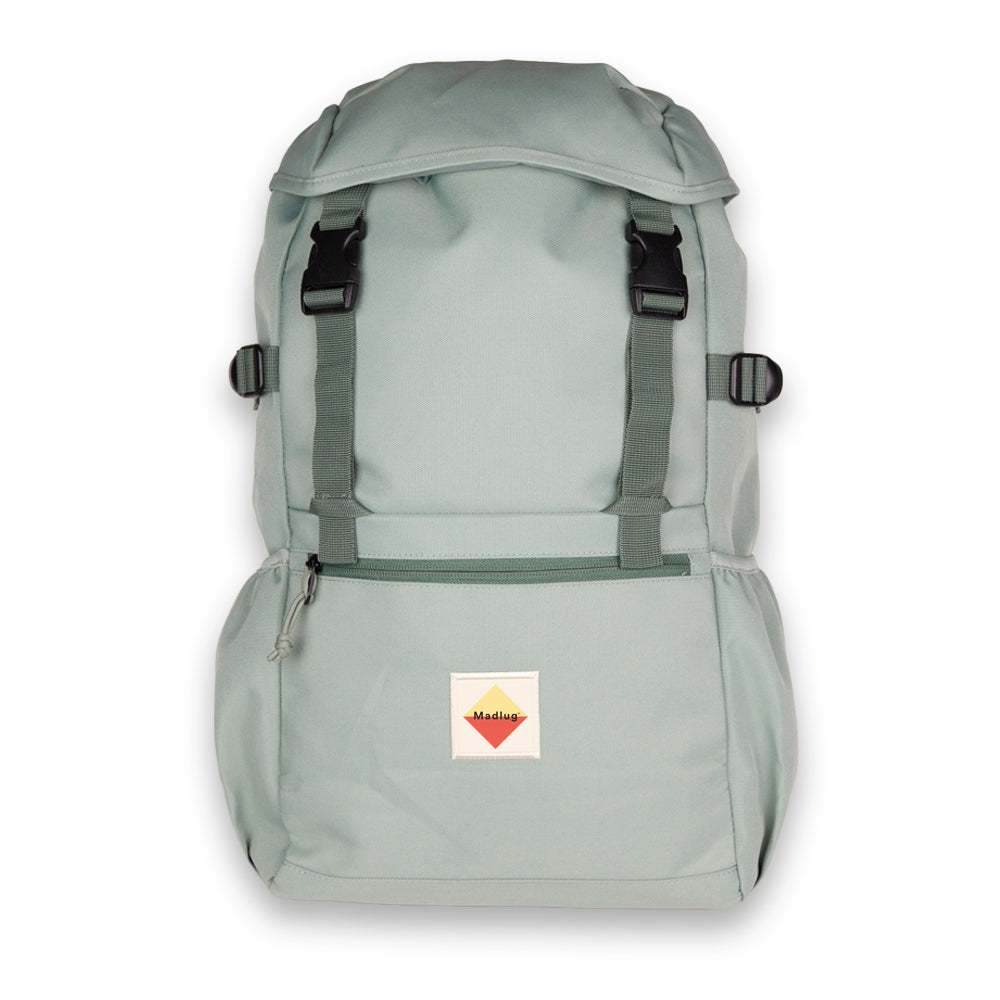 Mist Green Outbound Backpack. Front view.