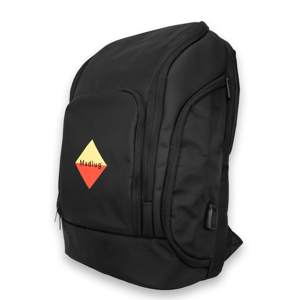 Madlug Premium Tech Backpack in Black.