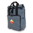 Grey Laptop Roll-Top. Three-quarter view.