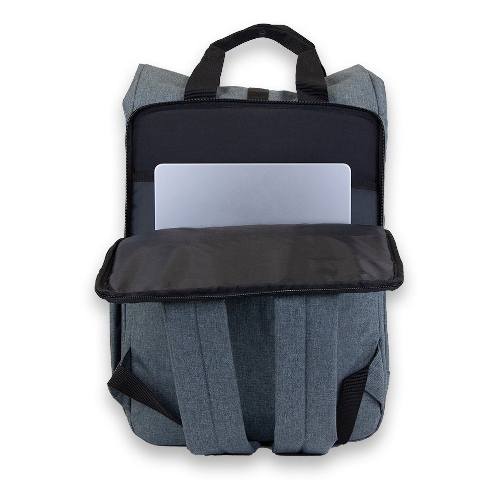 Grey Laptop Roll-Top. Back view.