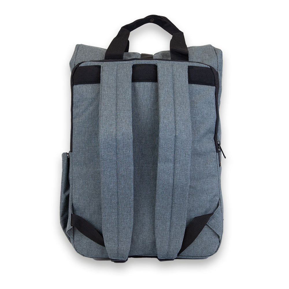 Grey Laptop Roll-Top. Back view.