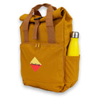 Mustard Laptop Roll-Top. Three-quarter view.
