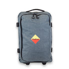 Madlug Grey Cabin Suitcase. Front view lockable main zip, carry handle and iconic Madlug logo.