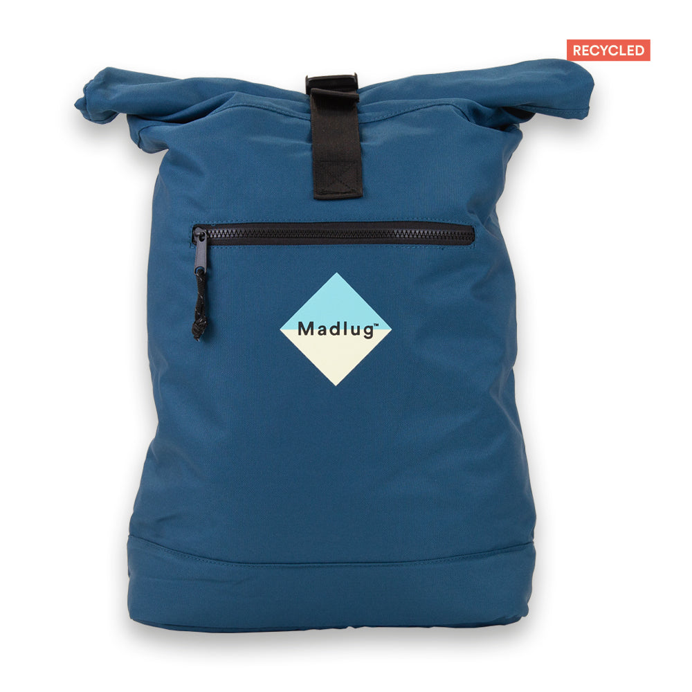 Roll-Top Backpack - Teal Blue