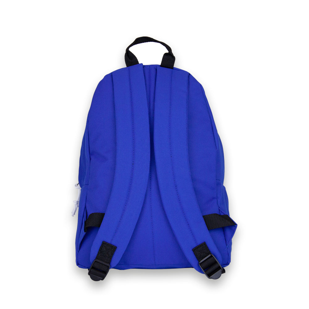 Madlug Junior Backpack in Blue. Rear view showing padded straps.